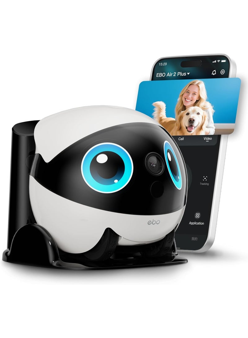 Enabot EBO Air 2 Plus FamilyBot 3K Home Camera Robot: Indoor Camera, Movable Robot Companion, 2-Way Video, AI Chat Mode, Auto-Recharge, Long Battery Life, Custom Facial Image, Night Vision - Image 1